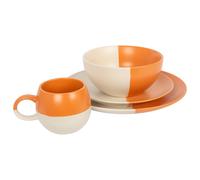 Dipped Stoneware Dinner Set - 16pc Nicola Spring Orange One Size