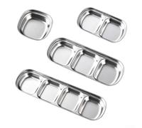 Dipping Bowls, Bowls for Dips, Stainless Steel Sauce Dishes for Grilling, 4-in-1 Multi Compartment Condiment Cups with Single Double Three Four Section Options, Gold & Silver Finish