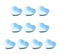 Dipping Bowls, Soy Sauce Dish, Small Serving Bowls for Side Dishes Vintage Love Heart Leaf Stylish Design, Seasoning Dish, Set of 10 Mini Appetizer Plates for Condiment Sushi Ketchup BBQ Party Blue-L
