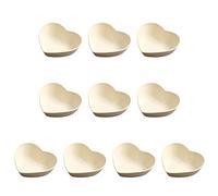 Dipping Bowls, Soy Sauce Dish, Small Serving Bowls for Side Dishes Vintage Love Heart Leaf Stylish Design, Seasoning Dish, Set of 10 Mini Appetizer Plates for Condiment Sushi Ketchup BBQ Party Beige-