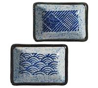 Dipping Dish 2pcs for Japanese Styled Soy Sauce Ceramic and Seasoning