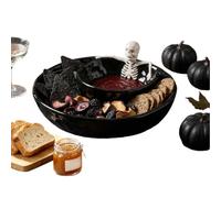 Dipping Dishes | Halloween Little Skull Double Layer Gothic | 8.5-inch Party Candy - Bowl Home Decoration For Kitchen Hallway Shelf Mantle Home Guacamole Snack Candy Sparking Conversation