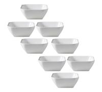 Dipping Sauce Bowls Set White with Flat Bottom Ceramic 8pcs and for Sushi Dishes, Sauces Condiments, for Restaurants and Home Use