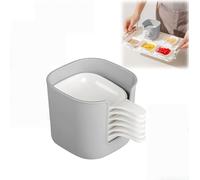 Dipping Sauce Plate and Holder Set, Mini Dipping Bowls with Handle, 6 pcs Dip-ping Sauce Plate and Holder, Sauces Holder, for Ketchup, Soy, Barbecue andParty Dinner (1 pc)
