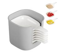 Dipping Sauce Plate and Holder Set, Mini Dipping Bowls with Handle, 7 Pcs Dipping Sauce Plate, Vinegar & Soy Sauce Dish Set, for Ketchup, Soy, Barbecue and Party (1 Set)