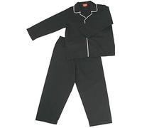 DIPPY DOO DIPPY DUM Pyjama Suit Sleeepwear in Black White Piping, 100% Cotton - 5-6 Years