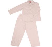 DIPPY DOO DIPPY DUM Pyjama Suit Sleeepwear in Off White/Geranium Thin Stripes, 100% Cotton - 7-8 Years