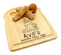 DIPPY Egg Cup and Soldiers Board, Unicorn Birthday Gift, Child's Breakfast Gift, Personalised Gift OMG118