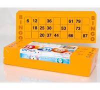 DiPrint 200 large printed Bingo cards for seniors system 15 from 90 orange