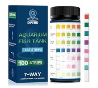 DIPSTIK Aquarium Test Strips, 7-Way Freshwater Saltwater Fish Tank Pond Test Kit, 100 Strips, Nitrate, Nitrite, Chlorine, Hardness, Alkalinity, Carbonate, pH