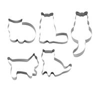DIPZO 5 PCS Cat Cookie Cutters Set, Stainless Steel Cat Shaped Biscuit Cutters for Baking, Cute Animal Cookie Molds for DIY Baking, Fondant, Sugarcraft, Pastry & Decoration