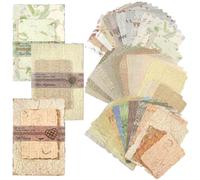 DIPZO 84pcs Scrapbook Paper Kit, Textured Vintage and Embossed Decorative Paper for Scrapbooking, Junk Journals, Card Making, Bullet Journaling, and DIY Craft Projects