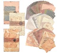 DIPZO 84pcs Vintage Scrapbook Paper Kit, Embossed Textured Decorative Paper for Scrapbooking, Junk Journals, Card Making, Bullet Journaling, and DIY Craft Projects