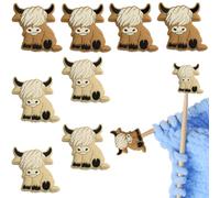 DIPZO 8PCS Knitting Needle Stoppers, Ox Pattern Needle Point Protectors, Stitch Holders for Knitting Accessories UK
