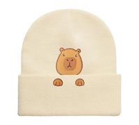 DIPZO Capybara Beanie Hat for Women and Men, Embroidered Knit Hat, Cozy Winter Cap, Capybara Gifts for Girls, Christmas or Birthday Present