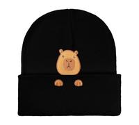 DIPZO Capybara Beanie Hat for Women and Men, Embroidered Knit Hat, Winter Warm Cap, Funny Capybara Lover Gift for Christmas Birthday