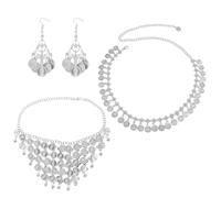 DIPZO Egyptian Costume Accessories Hair Clips and Necklace for Cleopatra Party and Belly Dance Festival Performance