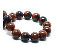DIQIO Natural Mahogany Obsidian Beads for Jewelry Making - Red Stone, Crystal, Round Jasper Beads (34-37pcs, 10mm, Red Mahogany Obsidian)