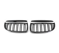 DIQXLGS 1 Pair Gloss Matt Black 2 Line Front Kidney Grille Grill Double Slat For E90 E91 3 Series 320i 325i 328i 2005-2008(BLACK)