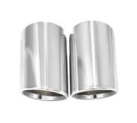 DIQXLGS 2PCS Exhaust Tips For A4 A3 Q5 Stainless Steel Car Exhaust Muffler Tip Tail Pipe Exhaust Trim Auto Accessories(Silver)