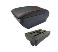 DIQXLGS Car Armrest For Peugeot 307 Armrest Box For Peugeot 307 CC Convertible Storage Box Interior Retrofit Car Accessories(F red line No USB)