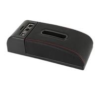 DIQXLGS Car Armrest Mat Universal Height Increase Pad Car Tissue Box Armrest Protection Cushion Storage Box Elbow Support Arm Cover(B1 Black red 2USB)