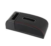 DIQXLGS Car Armrest Mat Universal Height Increase Pad Car Tissue Box Armrest Protection Cushion Storage Box Elbow Support Arm Cover(C1 Black red NO USB)