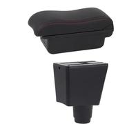 DIQXLGS Car Storage Box For Dacia For Logan 2 For Dokker Car Armrest Box Car Armrest Box Car Supplies Interior Details(C2 Red line)