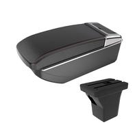 DIQXLGS For C&hevrolet For AVEO Car Armrest Central Storage Box With Cup Holder Auto Parts Double-layer Storage(Black red No USB)
