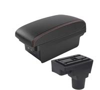 DIQXLGS For C&hevrolet For Aveo II 2011 2012 2013 2014 2015 2016-2020 Car Armrest Box Interior Details Modification(B1 Black red 3USB)