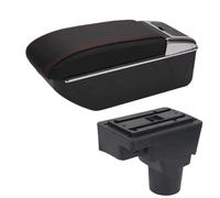 DIQXLGS For C&hevrolet For Sonic For Aveo Car Armrest Car Retrofit Parts Interior Storage Box Auto Parts(Black red No USB)