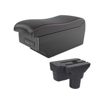 DIQXLGS For Hyundai For SOLARIS For Solaris 2 For Accent For Verna 2017 2018 2019 2020 2021 2022 2023 2024 Car Armrest Box(A1 Black red 7USB)