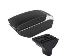 DIQXLGS For Hyundai I20 Car Armrest Car Storage Box Curved Surface Leather(Black line 7USB)