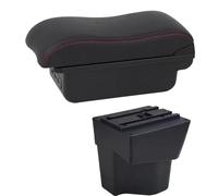 DIQXLGS For KIA For Rio 5 2012 2013 2014 2015 2016 2017 2018 2019 Car Armrest Box Leather Arm Rest Center Console Storage Box(C2 Red line)