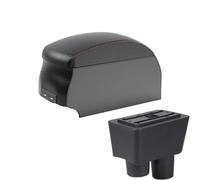 DIQXLGS For N&issan For Almera Car Armrest Box Storage Box Refit Accessories Central Armrest Box(B1 Black Red double)