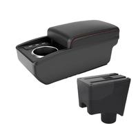 DIQXLGS For N&issan For Almera G15 Car Armrest Box Storage Box Car Accessories(B1 Red line 6 usb)