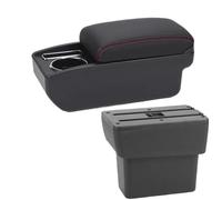 DIQXLGS For N&issan For Note E-Power 2016 2017-2022 Car Armrest Box Central Storage Box Interior Retrofit Car Accessories(C1 Black red NO USB)