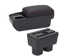 DIQXLGS For N&issan For Tiida For Latio For Sylphy Car Armrest Storage Box Cup Holder Retrofit Car Accessories(C1 Black red NO USB)