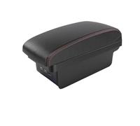 DIQXLGS For Opel For Corsa F Armrest 2019 2020 2021 2022 2023 2024 Interior Center Armrest Storage Box(B1 Black red 3USB)