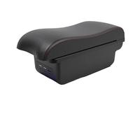 DIQXLGS For Peugeot 207 Car Armrest Box Central Storage Box Interior Retrofit Car Accessories(B1 Black red 3USB)