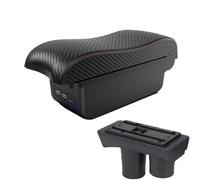 DIQXLGS For Peugeot 301 Armrest Box Storage Box Interior Modified Car Supplies With USB Details(B1 Black red 3USB)