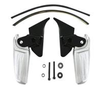 DIQXLGS For Piaggio For Vespa For Spring For Primavera LX LXV 150 125 Motorcycle Folding Pedals Motorcycle Modified Foot Pedals(Black Silver)