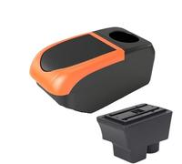 DIQXLGS For S&koda For FABIA Armrest For S&koda For Fabia II 2008-2014 Car Armrest Box Storage Box Interior Parts(B2 Orange frame 6USB)