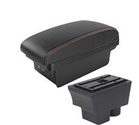 DIQXLGS For S&koda For Fabia II 2007 2008 2009 2010 2011 2012 2013 2014 Central Armrest Box(B1 Black red 3USB)