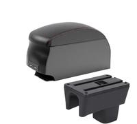 DIQXLGS For Suzuki For Swift 2005-2023 Car Armrest Car Central Armrest Box Storage Box Modification Parts With Cup Holder USB(B1 Black Red double)