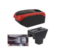 DIQXLGS For SUZUKI SX4 Car Armrest Box Interior Retrofit Parts Center Storage Box Car Accessories(Black red)