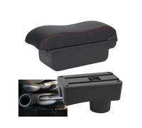 DIQXLGS For Toyota For Aygo X Armrest Box For Aygo Car Armrest Storage Box Interior Retrofit Parts Car Accessories(C1 Black red NO USB)