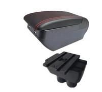 DIQXLGS For VW For T&ouran Armrest Box Central Storage Box Interior Retrofit Car Accessories(H red line 4USB)