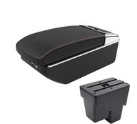 DIQXLGS For WR-V For Fit For Jazz 3 Car Armrest 2014 2015 2016-2020 Storage Box Car Accessories Retrofit Parts Interior(A1 Black red 7USB)