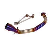 DIQXLGS For Y&amaha For Cygnus 125 Motorcycle Exhaust Front Connect Section Link Pipe Stainless Steel Tube Slip On Muffler Tips(Blue)